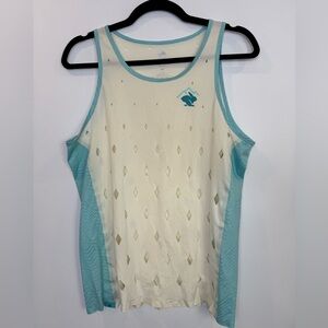 Rabbit running sensepro Women's Sleeveless Top in Cream Blue perforated size SM